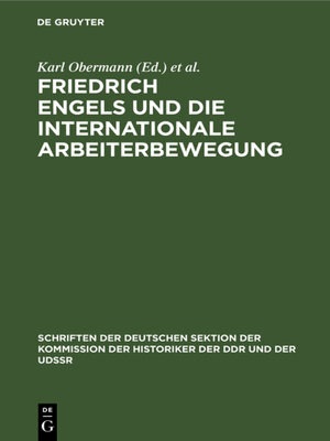 cover image of Friedrich Engels und die internationale Arbeiterbewegung